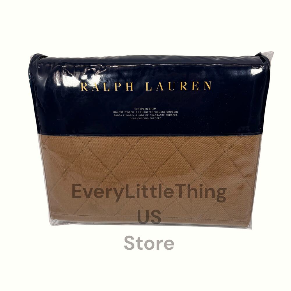 Ralph Lauren Euro Sham Cromwell Modern Equestrian Quilted 26" Home Decor Bedding